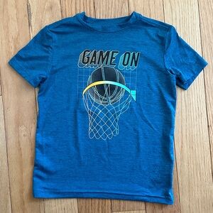 Turquoise t-shirt with GAME ON basketball